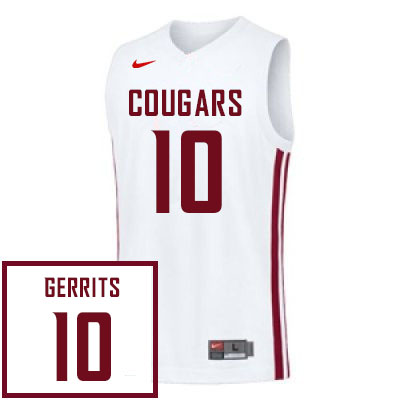 Men #10 Parker Gerrits Washington State Cougars College Basketball Jerseys Stitched Sale-White - Click Image to Close
